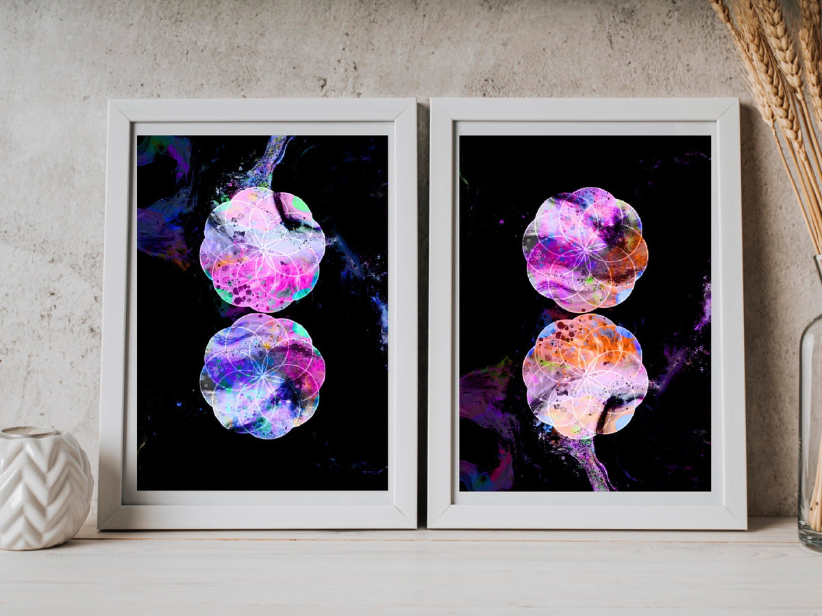 Sacred geometry art prints, seed of life wall art