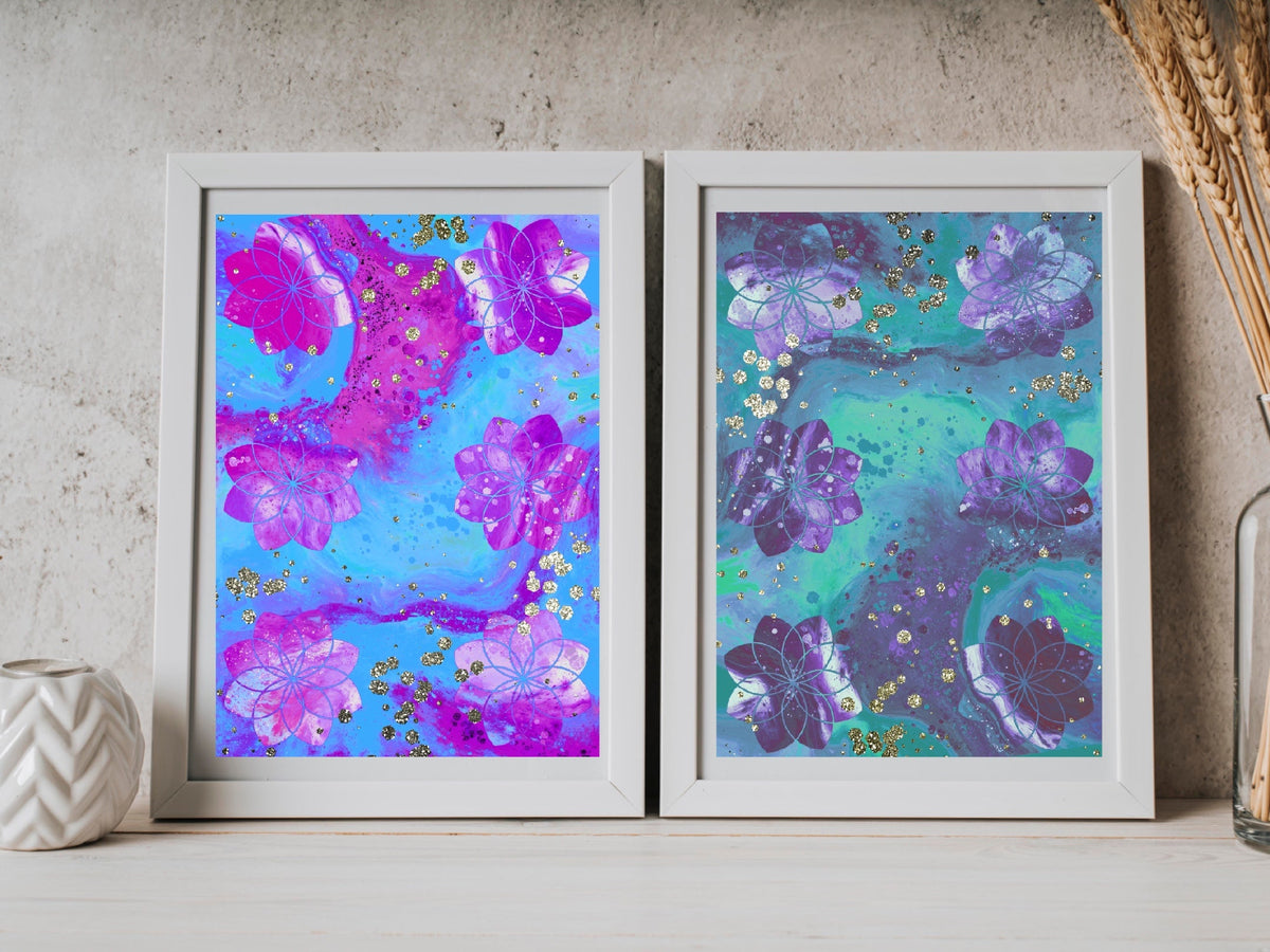Sacred geometry art print, spiritual wall art 